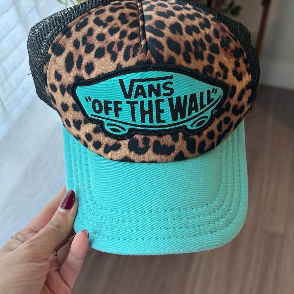 Vans Teal and Leopard Print Cap